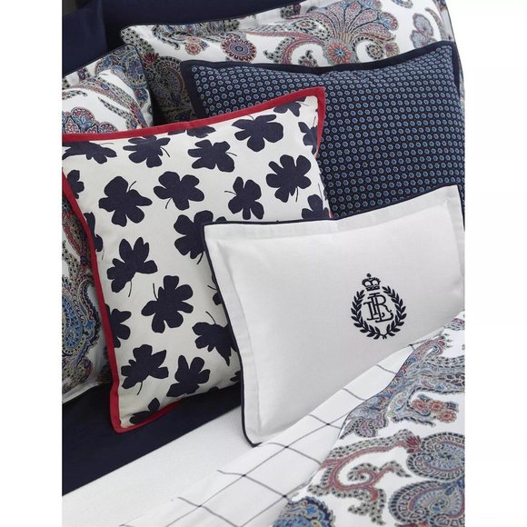 Lauren Ralph Lauren Carter Foulard Square Reversible Throw Pillow Navy - Picture 4 of 4